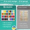CreaTek Watercolour Paint Set 32 Highly Pigmented Watercolours Including Watercolour