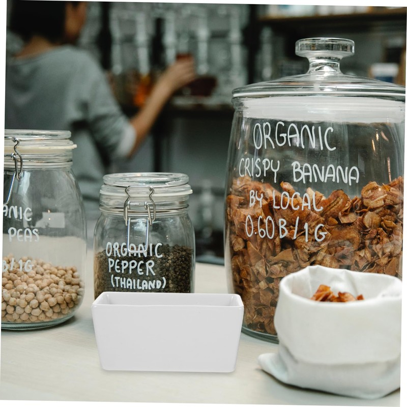 iplusmile 2pcs Rectangular Sugar Bowl Elegant Flat Bottom Jars for