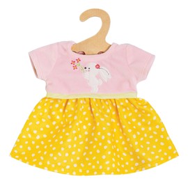 Heless 1360 Doll Clothes in Bunny Lou Design, Dress with Rabbit Appliqué for Dolls and Cuddly Toys Size 28-35 cm