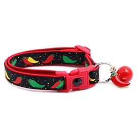 Pepper Cat Collar - Safety - Breakaway - Charm and Bell - Pugs2Persians (Small(10lbs & Less), Black)