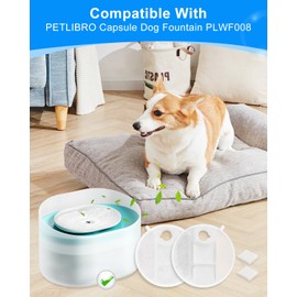 Cunina Dog Fountain Filters Compatible with Petlibro Dog Water Fountain PLWF008 2.1Gal/8L Capsule Fountain, Compatible with Pet Libro Water Fountain Filters for Pet Dog Drinking Fountain 4 Pack