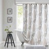BESTRIPES Extra Wide Fabric Shower Curtain, White Beige Gray Boho