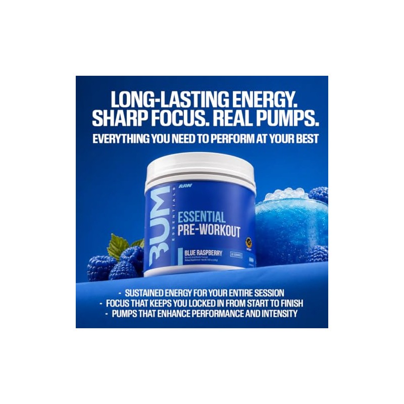 Raw Cbum Essential Pre Workout Pre Entrenamiento 30 Servicios Sabor