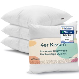 Cushion 30 x 30 cm Pillow Set of 4 Decorative Cushions for Bed and Sofa Inner Cushion Hypoallergenic Sofa Cushion Anti-Dust Mite Soft Decorative Cushion with Cushion Cover Cotton and Polyester