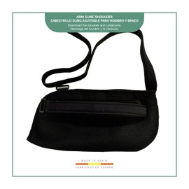 Ortones - Adjustable Arm Sling for Arm and Shoulder with Anti-Rotation Strap - Bilateral Immobilizer Universal Size - Black