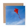 1 x Greeting Card Flying Red Kite Blue Sky Summer