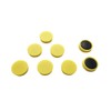 Pack of 12 Yellow Round Flat Magnets - 24mm Whiteboard