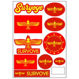 Daged Aramäer Suryoye Sticker Card Pack of 10 Sticker Sheet – Travel Sticker Car Motorcycle Biker Flag Decoration AK