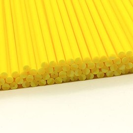Plastic Lollipop Sticks - 190mm x 4.5mm Pack of 50 (Yellow)