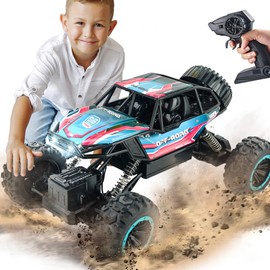 BEZGAR Monster Truck Toys - Remote Control Monster Truck with Light, RC Crawler for Adults, 1:12 Scale RC Truck with 45° Climbing, Remote Control Car for Boys Pink