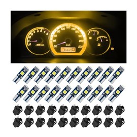 Bittwee luces LED T5 para tablero de auto, 20 piezas de bombilla LED 3030-3SMD con toma de bloqueo de giro, bombilla súper brillante para indicador de panel de grupo de instrumentos