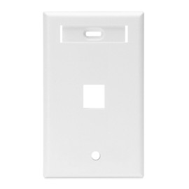 Leviton 42080-1WS QuickPort Wallplate w/ ID Window, Single Gang, 1-Port, White