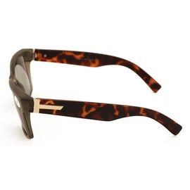 V.W.E. Large Men Tinted Square Reading Sunglasses - UV400 Protection Full Lens Reader ZT112 (Grey Tortoise, 1.00, x)