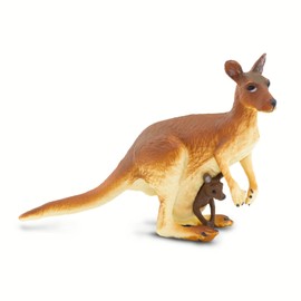 Safari Ltd. Kangaroo with Baby Figurine - Realistic 4" Hand-Painted Wildlife Toy - Educational Companion for Boys, Girls & Kids Ages 3+