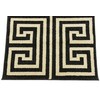 Unique Loom Athens Collection Geometric Casual Modern Border Black Runner