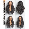 GORGIUS Black Wavy Lace Front Wigs Pre Cut Glueless Synthetic