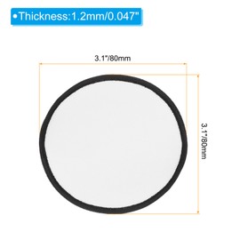 PATIKIL Sublimation Blank Patches Fabric Round Iron-on Repair Blank Patches for Hat Caps Clothes Shoes Bags Backpacks DIY Crafts, 10 Pcs, White, 3.1"