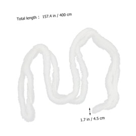 Ciieeo Faux Fur Trim Ribbon for Hanfu DIY Costume Craft White Artificial Rabbit Fur Ribbon Clothing Accessories and Holiday Decor