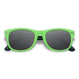 bingdwendwen Kids Polarized Sunglasses TPEE Flexible Frame for Girls Boys, Green black