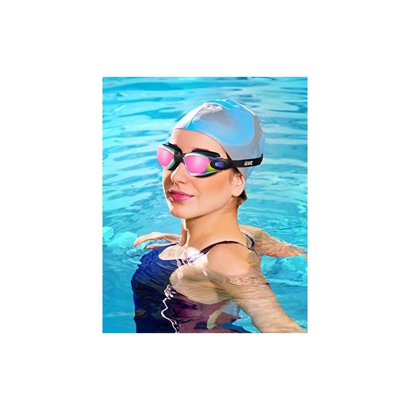 Aegend Gafas de Natación para Adultos, Multicolor, Protección UV y