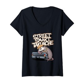Womens Si Quema Cuh | Street Smart Takuache V-Neck T-Shirt