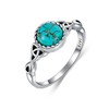 DOLIOX Real Turquoise Celtic Knot Rings for Women 925 Sterling