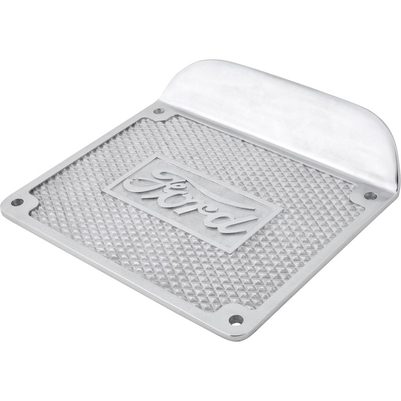 Speedway Motors Polished Aluminum Diamond Running Board Step Plate Pair,