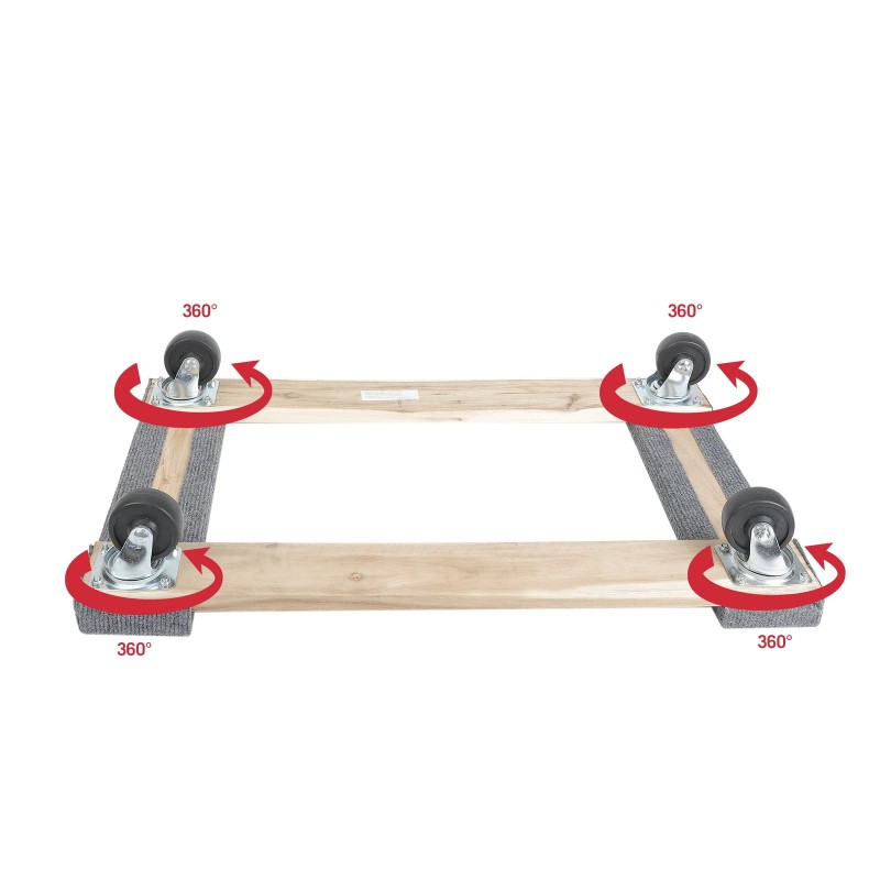 Hyper Tough 30-Inch Wooden Moving Dolly, 660-lb Capacity, Dollies