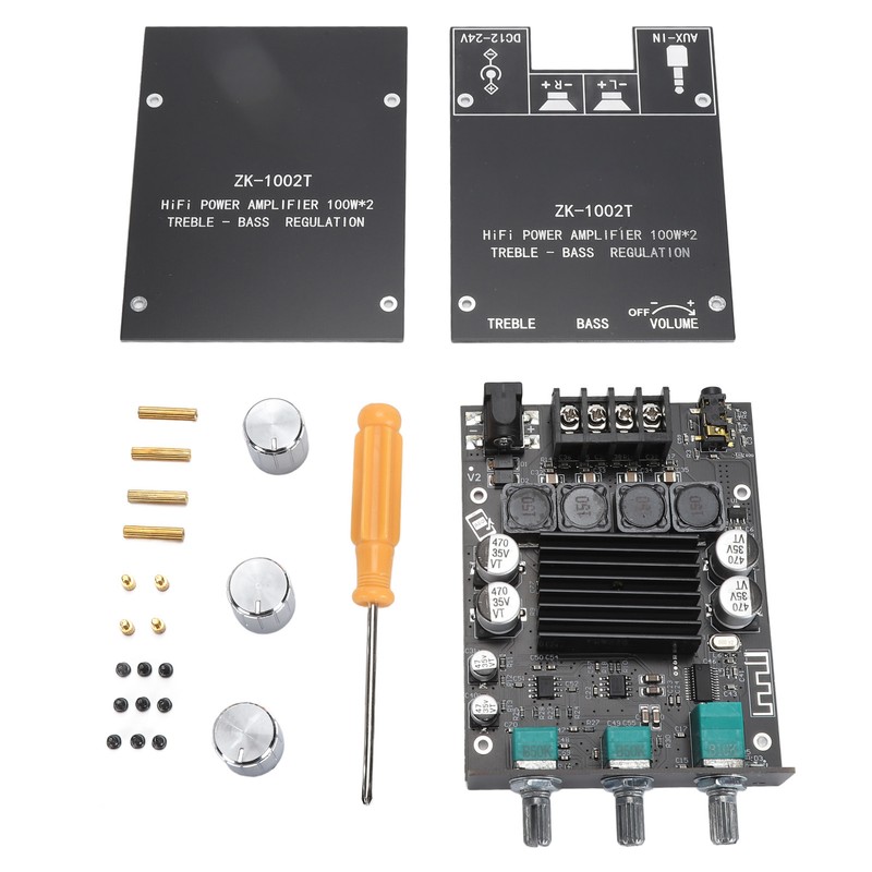 2x100W Amplifier Board HIFI with Treble Bass Control TPA3116D2 DC12‑24V