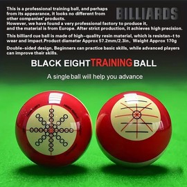 JMMBY High-Precision Training Cue Ball,Billiard Training,57.2mm/2.3in, Advanced Resin,which is resistan-t to wear and Impact,1 PC