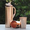 Pure Copper Hammered Jug 1 Litre Capacity with 2 Cups