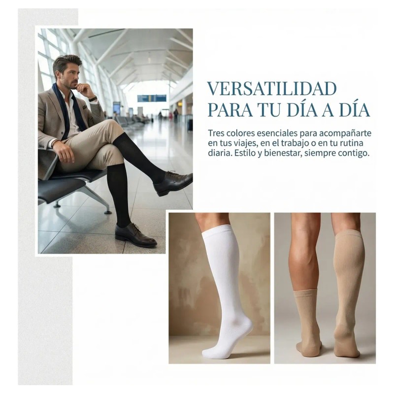 3 Pares Medias De Compresión Para Várices Y Circulación