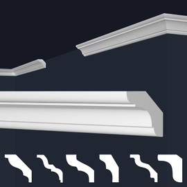 MARBET DESIGN Stucco Moulding Moulding XPS Polystyrene White - Ceiling Moulding Strip E-23 (2 Metres / 1 Strip E-23)