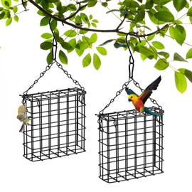 Vogel Nistmaterial Halter Set,Aufhängen Vogelfutterstation,Futterstation für Wildvögel,Futterstation und Halterung,Geeignet für den Außenbereich und die Veranda