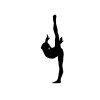 CMI Gymnast Balancing On One Leg Decal Sticker  5.5-Inches By 1.8-Inches Black Vinyl