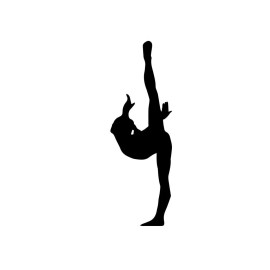 CMI Gymnast Balancing On One Leg Decal Sticker  5.5-Inches By 1.8-Inches Black Vinyl