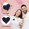 sourcing map 3Pcs Heart Iron on Patches Dark Blue Embroidered