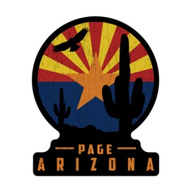 Die Cut Sticker Page, Arizona, Cactus and State Flag, Vinyl Sticker 1 to 3 inches (Waterproof Decal for Cars, Water Bottles, Laptops, Coolers), Small