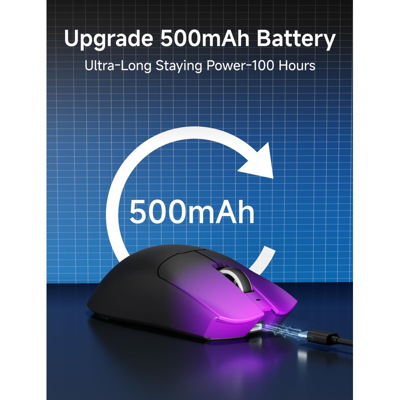 EWEADN S9 Pro Wireless Gaming Mouse, 59G Ergonomic Computer Mouse,