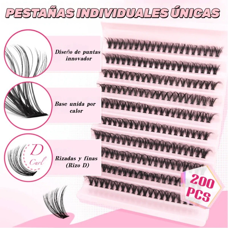Pestañas Postizas Diy Curl D Mix 8-16mm 30d 40d 80d