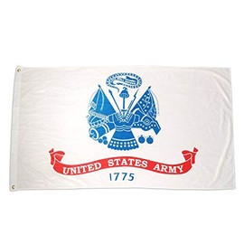 Trade Winds 3x5 U.S. Army White Emblem Seal Flag 3'x5' Banner Brass Grommets Fade Resistant Fade Resistant Premium