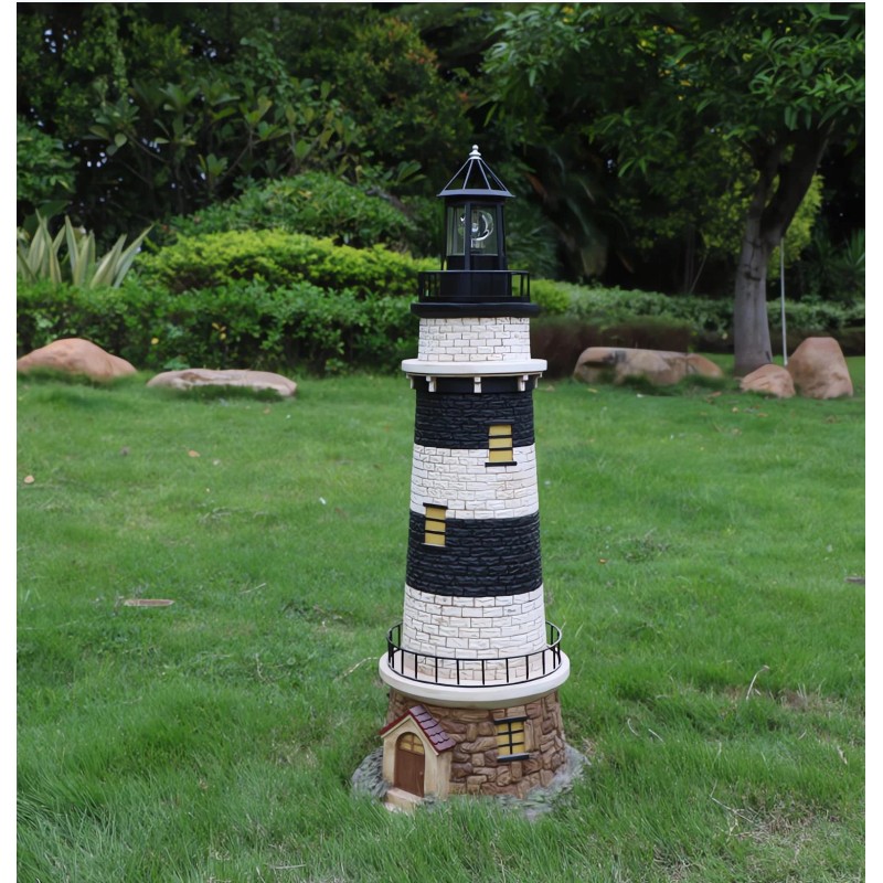 Enajucy Solar Lighthouse Rotating Light - 360 Degree Light Houses