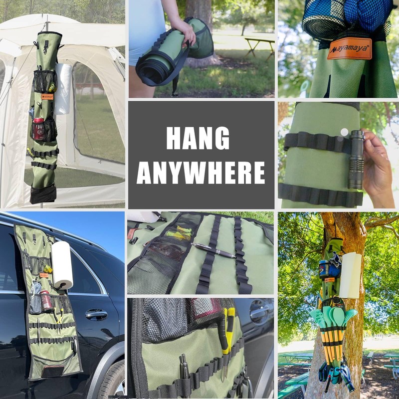 Camping Hanging Organizer - AYAMAYA Tent Organizer for Inside with