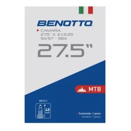 Benotto Cámara 27.5x2.1/2.25 Bicicleta Válvula Francesa 48mm Benotto Tipo de válvula Presta