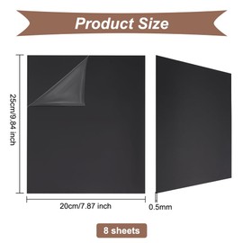 OLYCRAFT 8 Sheets Black ABS Plastic Sheet 200x250mm ABS Plastic Plates 0.5mm Thick Hard Plastic Sheet for Architectural Models Sand Table Building Model Material Supplies