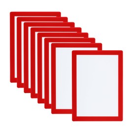 PATIKIL 6x8 Magnetic Picture Frame, 8pcs A5 Magnetic Frame Magnetic Photo Frames Self-Adhesive Reusable for Refrigerator Window Wall, Red