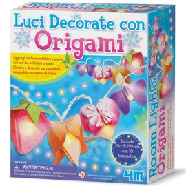 4M Luci LED Decorative Origami – Kit Creativo per Realizzare una Ghirlanda Luminosa – Decorazione Camera, Feste, Natale – Atmosfera Calda e Creativa Design Giapponese