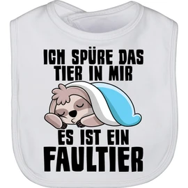 Shirtracer - Baby Bib - Sayings - Ich spüre das Tier in mir es ist ein Sloth, 2 White
