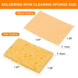 sourcing map 6pcs Soldering Iron Cleaning Sponge 1.97" x 1.38" Replacement Sponge High Temperature for Cleaning Welding Soldering Iron Tip, Yellow