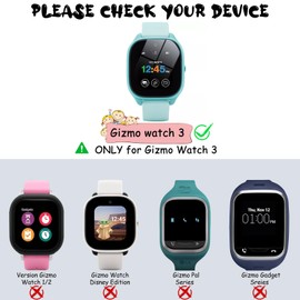 BESINPO [2 Pack Case for Gizmo Watch 3 Screen Protector, Gizmo 3 Screen Protector with 9H Tempered Glass for Kids Overall Shockproof Bumper Cover Accessories for Verizon Gizmo Watch 3 (Clear+Pink)